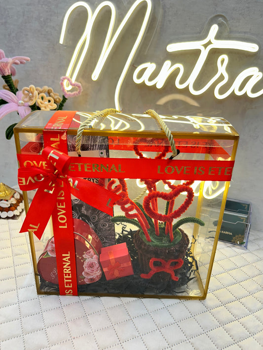 Everlasting Heart: Chenille Stem Floral PVC Hamper