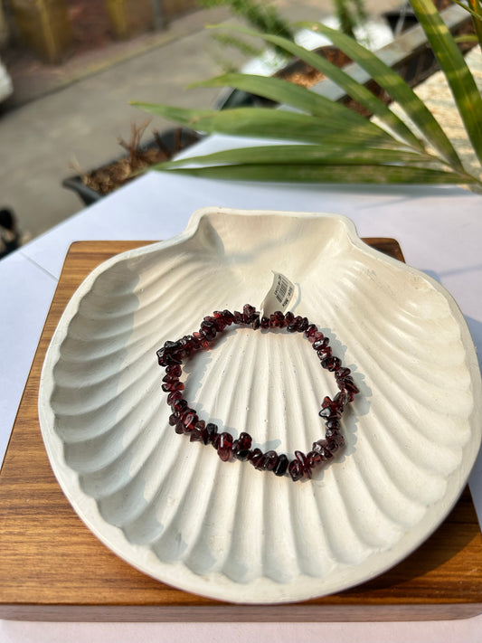 The Passion Anchor: Natural Garnet Chips Bracelet