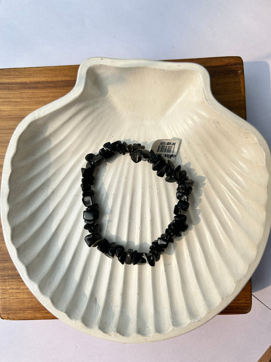 Grounding Shield: Natural Black Tourmaline Chips Bracelet