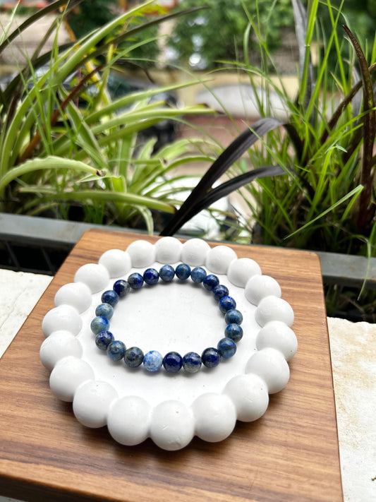 Wisdom & Clarity Duo – Lapis Lazuli & Clear Quartz Bracelet Set