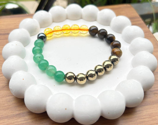Money Magnet Bracelet (Citrine, Pyrite & Green Aventurine) - MANTRA KARMA