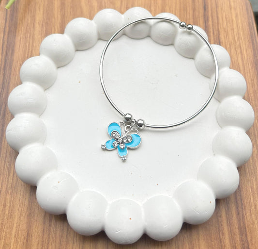 Blue butterfly charm adjustable Bracelet