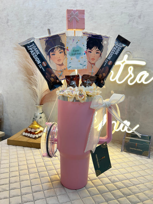 Blush Bloom tumbler Birthday Hamper