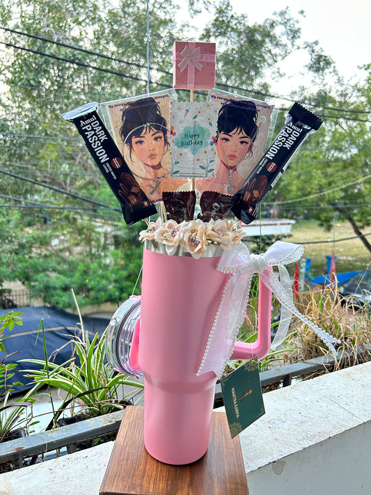 Blush Bloom tumbler Birthday Hamper