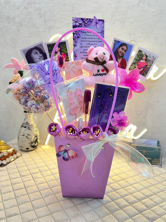 The Purple Floral Bloom Basket