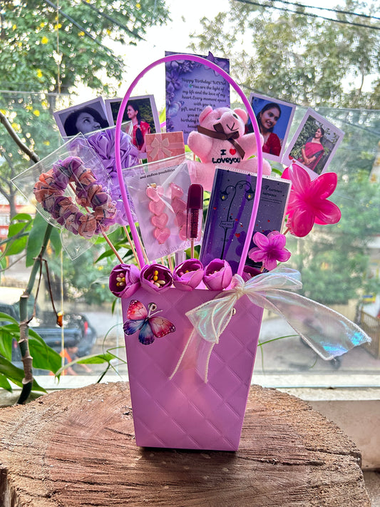 The Purple Floral Bloom Basket