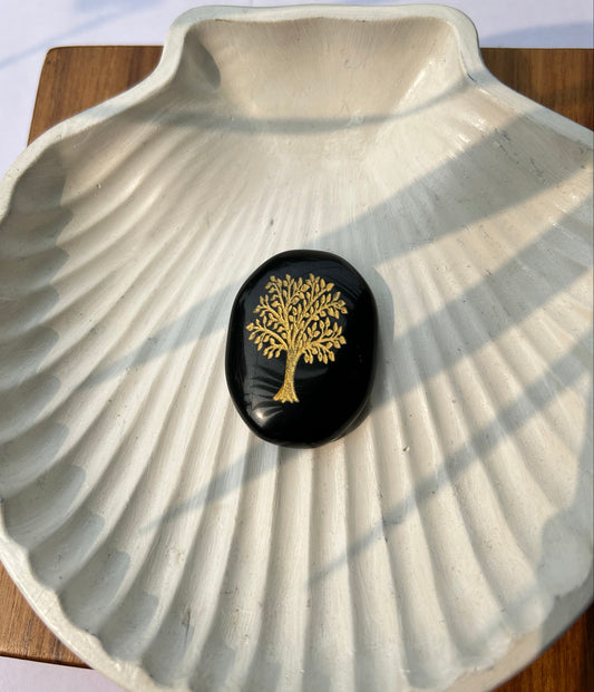 Black Obsidian Tree of Life Jibu Coin