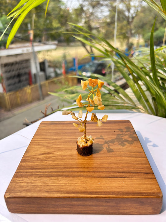 Abundance Anchor: Natural Citrine Gemstone Tree (3.5-Inch)