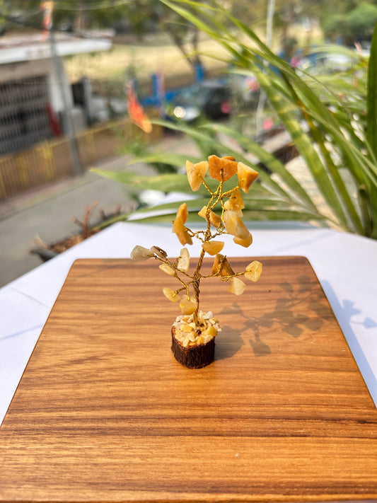 Abundance Anchor: Natural Citrine Gemstone Tree (3.5-Inch)