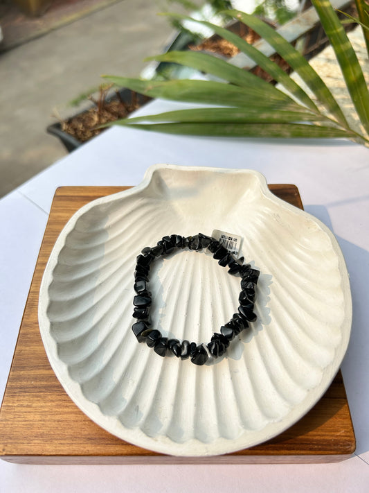 Grounding Shield: Natural Black Tourmaline Chips Bracelet