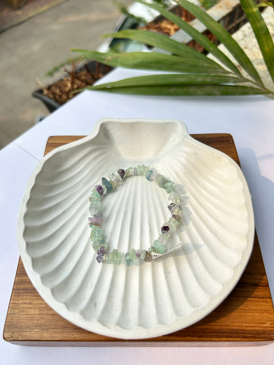 Spectral Harmony: Natural Fluorite Chips Bracelet