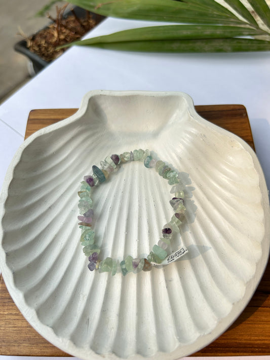 Spectral Harmony: Natural Fluorite Chips Bracelet