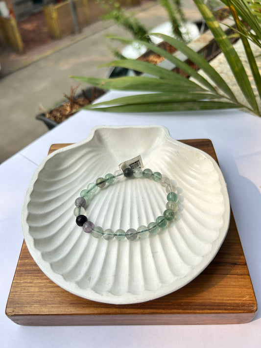 Mental Focus: Natural Fluorite Round Beads Bracelet