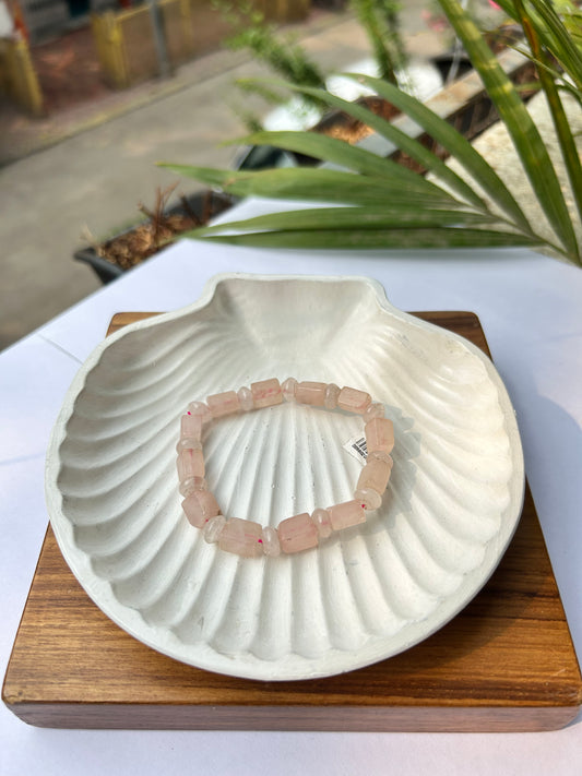 Soft Radiance: Rose Quartz Mix Beads Bracelet