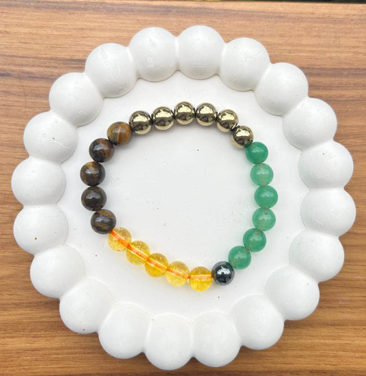 Money Magnet Bracelet (Citrine, Pyrite & Green Aventurine) - MANTRA KARMA